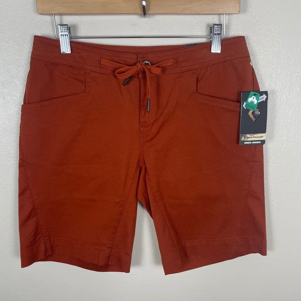 Black Diamond Women's 6 Credo Shorts Burnt Sienna Organic Cotton Stretch NEW - Picture 1 of 10